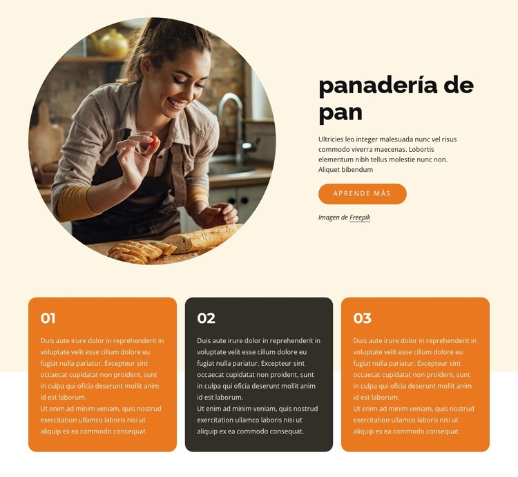 panes y pasteles Plantilla HTML