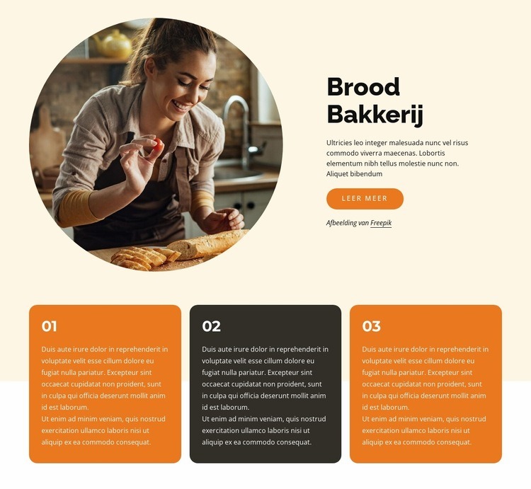 Brood en gebak Website ontwerp