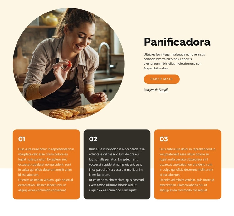 Pães e pastéis Modelo de site