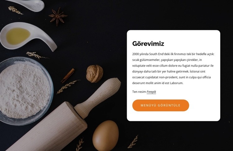 Organik tahılla pişiriyoruz Web sitesi tasarımı