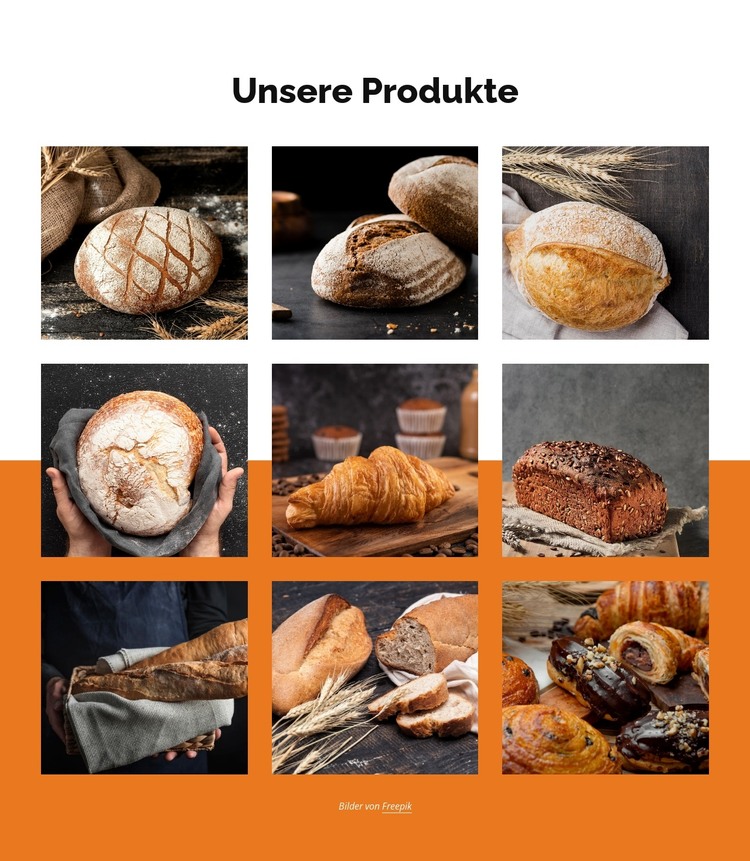 Handgemachtes Brot HTML-Vorlage