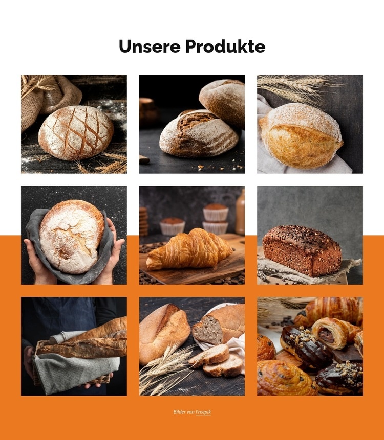 Handgemachtes Brot Landing Page