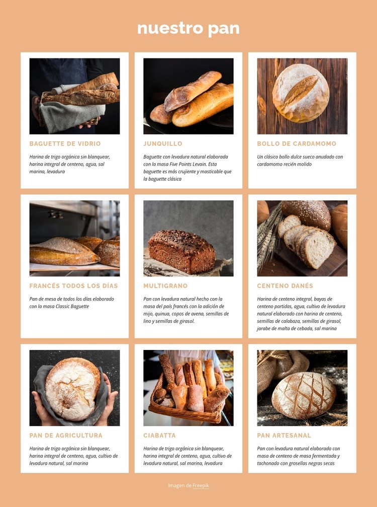 La honesta panadería de pan fresco Plantilla CSS