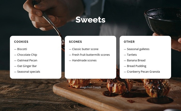 Cookies, scones and other Homepage Design