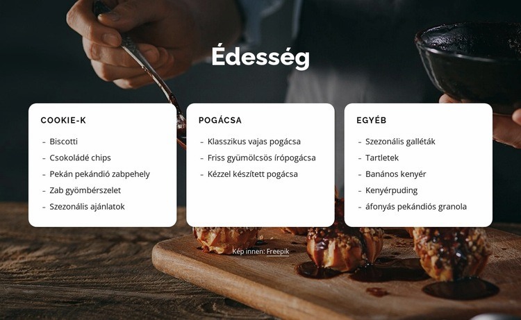 Süti, pogácsa és egyéb HTML Sablon