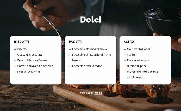 Biscotti, focaccine e altro Costruttore di siti web HTML