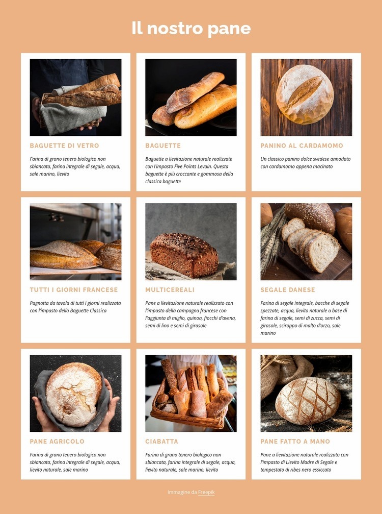 L'onesta panetteria del pane fresco Modelli di Website Builder
