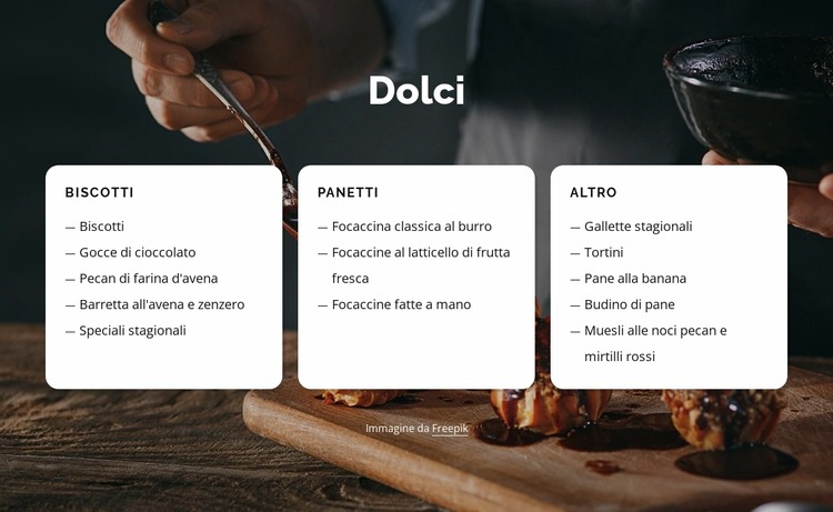 Biscotti, focaccine e altro Modello Joomla