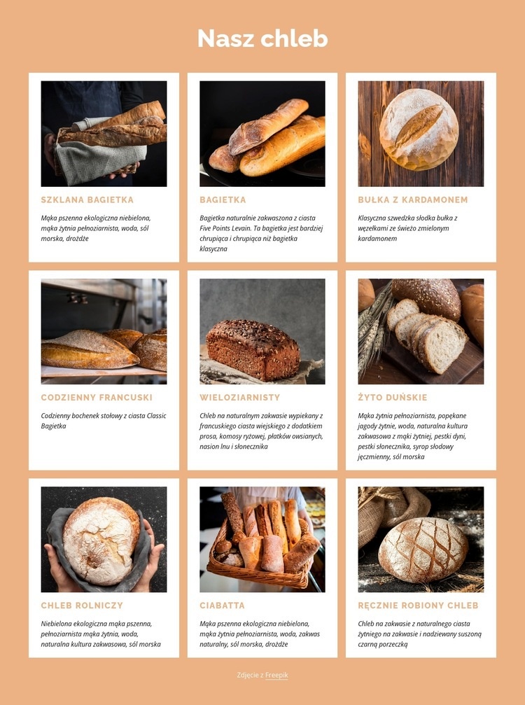 Uczciwa piekarnia świeżego chleba? Szablony do tworzenia witryn internetowych