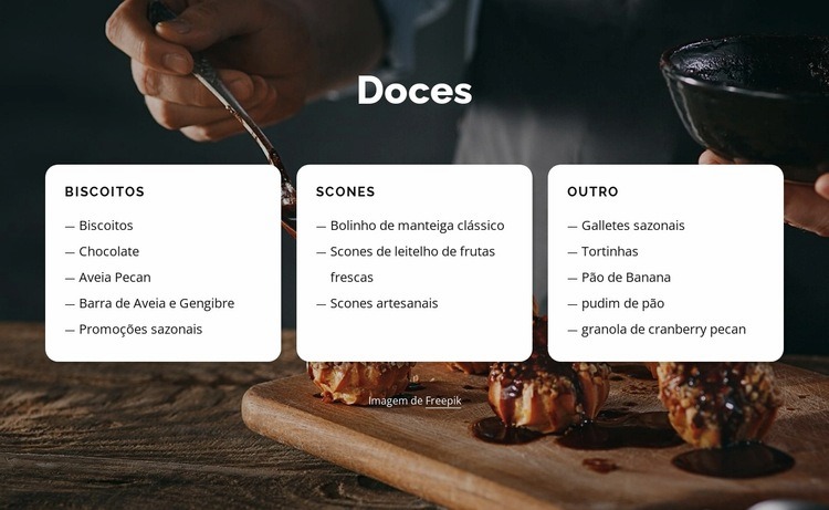 Biscoitos, scones e outros Construtor de sites HTML