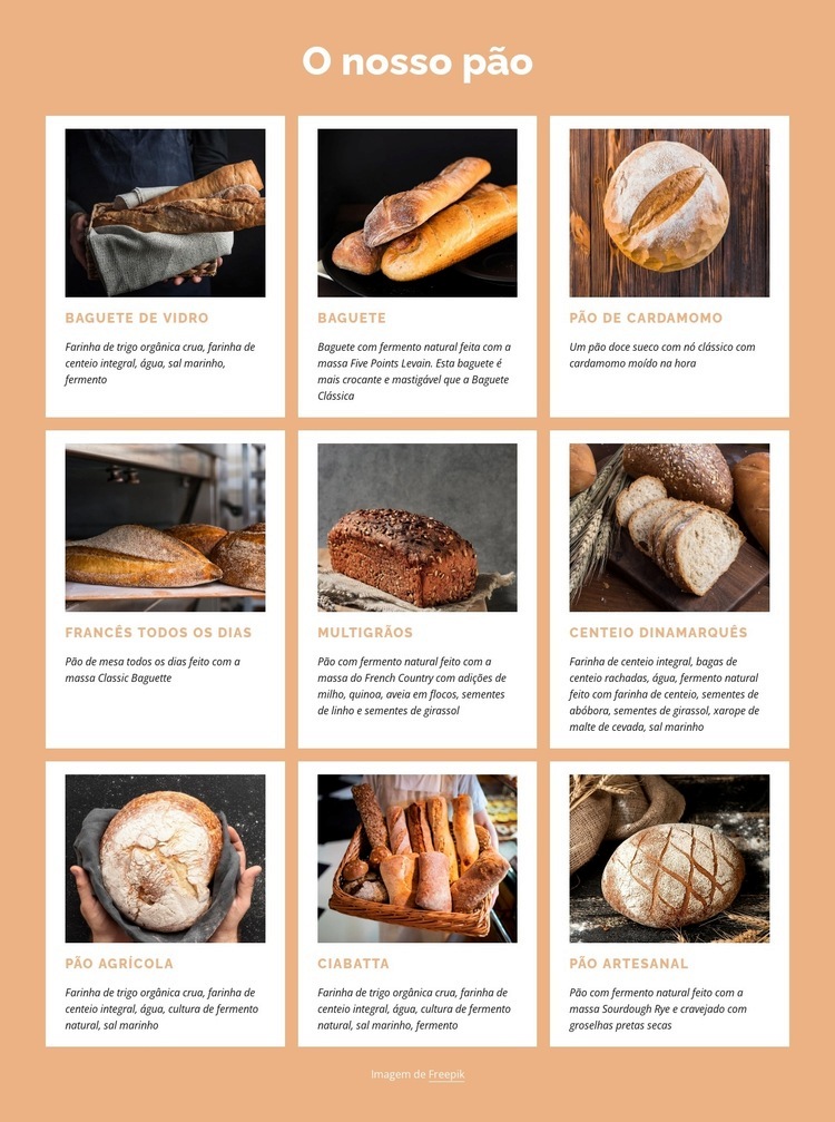 A padaria honesta do pão fresco Modelo HTML5