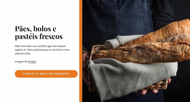 Pães orgânicos Landing Page