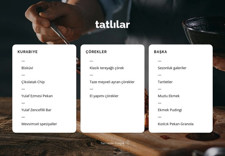 Çerezler, çörekler ve diğer HTML5 Şablonu