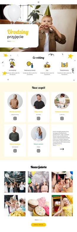 Urodziny Dzieci - Website Creation HTML