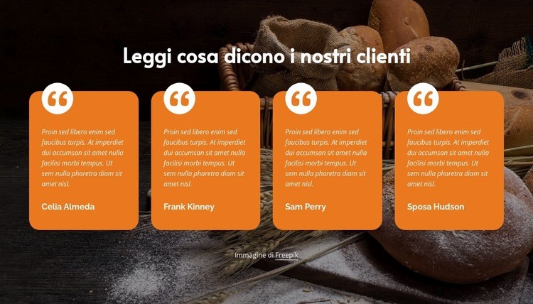 Cosa dicono di noi i nostri clienti Costruttore di siti web HTML