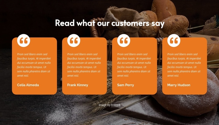 What our customers say about us One Page Template