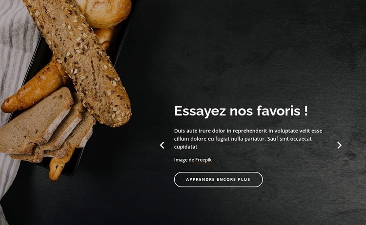 Pains bio sans gluten Conception de site Web