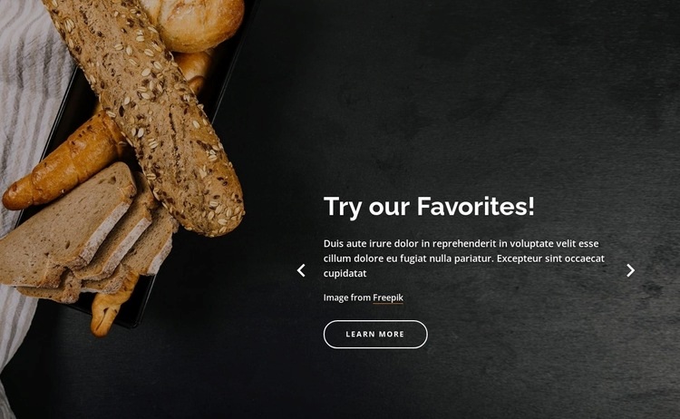 Gluten-free organic breads Homepage Design