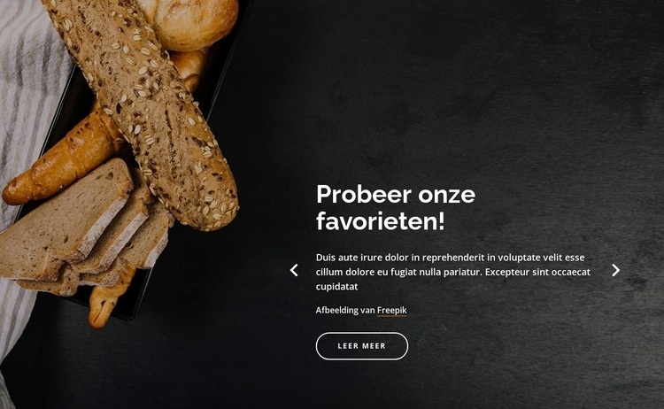 Glutenvrij biologisch brood Website ontwerp