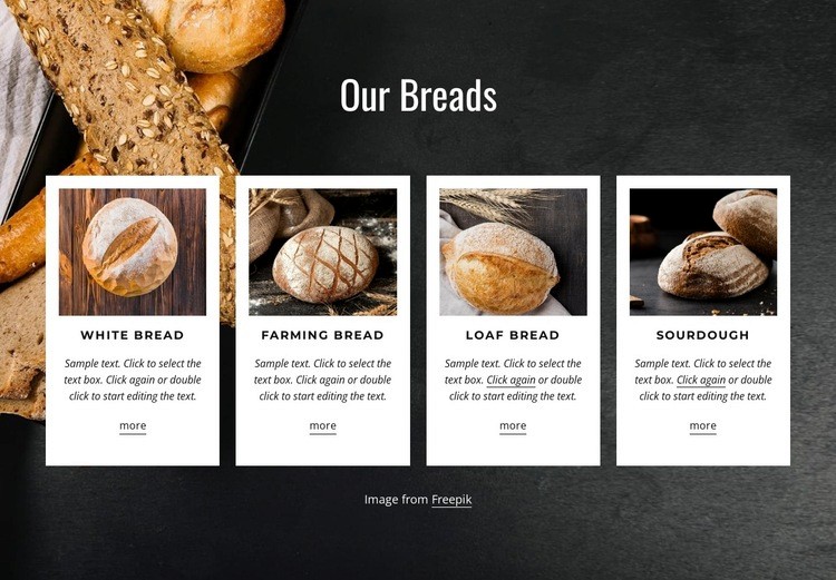 Ukázkové chleby Html Website Builder