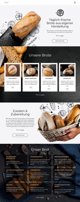 Täglich Frisches Brot In Handarbeit - HTML5 Website Builder