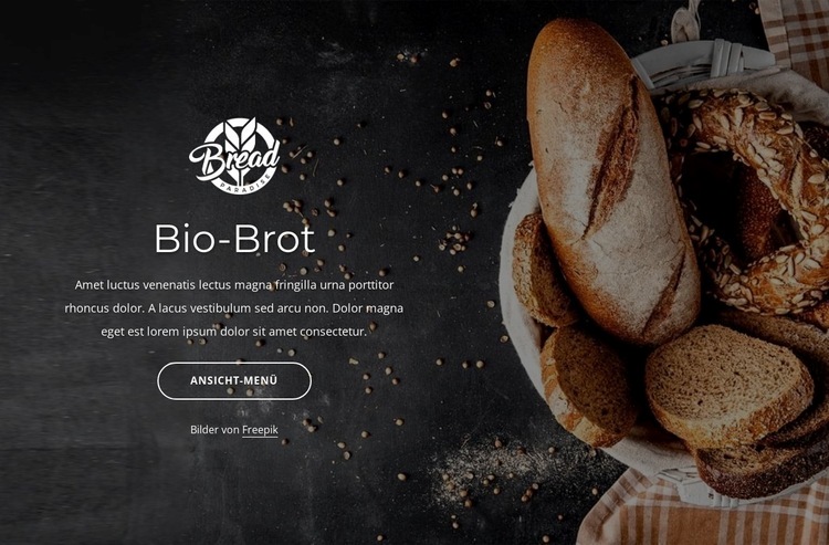 Familienbetriebene Bäckerei Landing Page