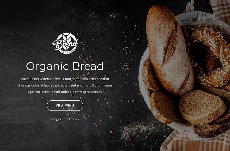 Family owned and operated bakery Homepage Design