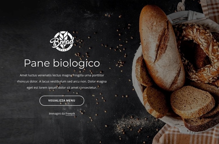 Panetteria a conduzione familiare Mockup del sito web