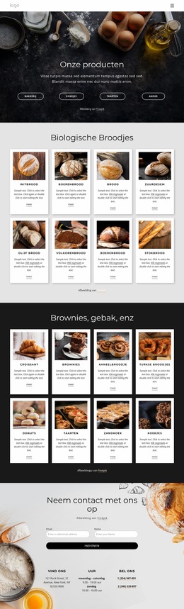 Bouwer Joomla Voor Bio Brood Menu