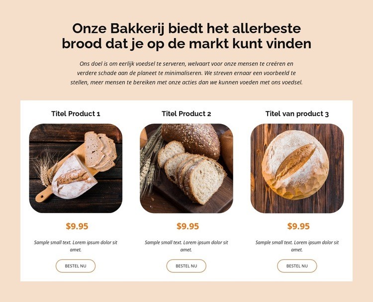 Blader door onze producten Website Builder-sjablonen