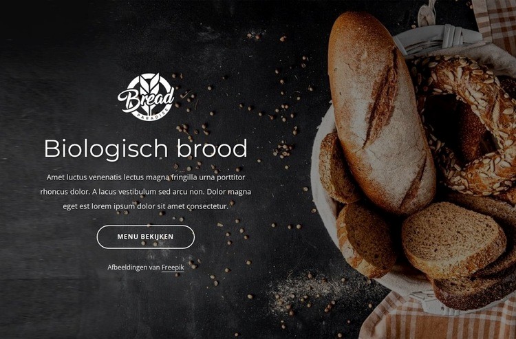 Familiebedrijf en geëxploiteerde bakkerij Website mockup