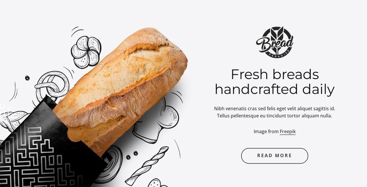 Horký čerstvý chléb Html Website Builder