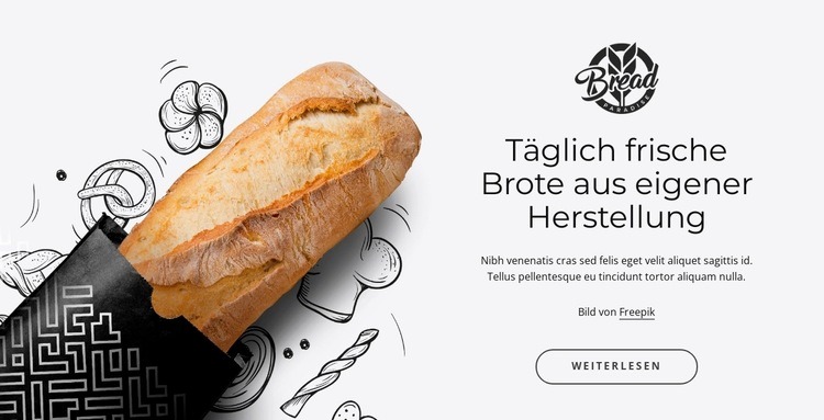 Heißes frisches Brot Website design