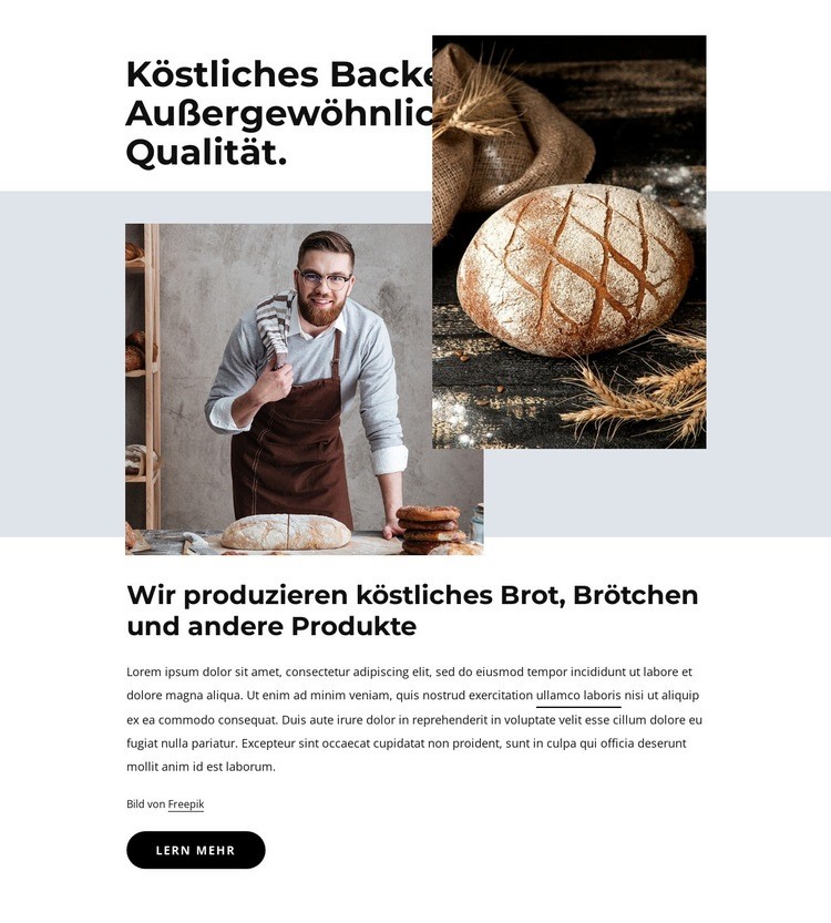 Brot, Kekse, Kuchen Website design