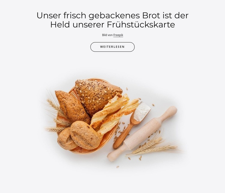 Unser frisches Brot Website-Modell