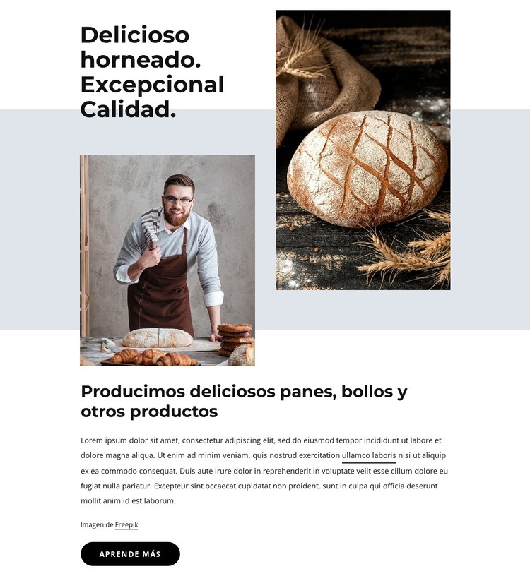 Panes, galletas, pasteles Creador de sitios web HTML