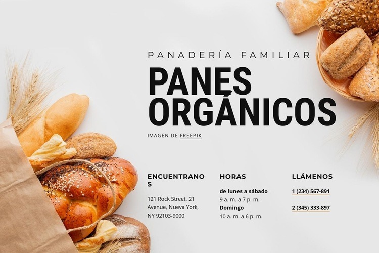 panadería familiar Plantillas de creación de sitios web
