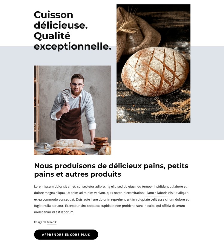 Pains, biscuits, gâteaux Modèle HTML