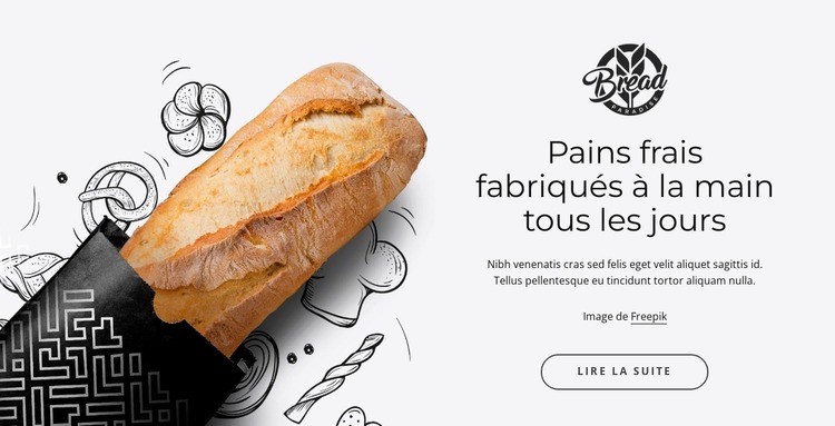 Pain frais chaud Modèle Joomla