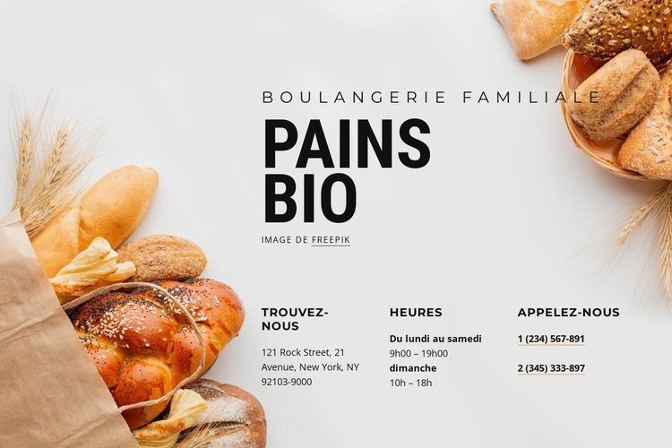 Boulangerie familiale Thème WordPress