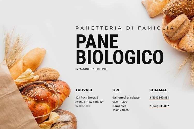 Panetteria di famiglia Costruttore di siti web HTML