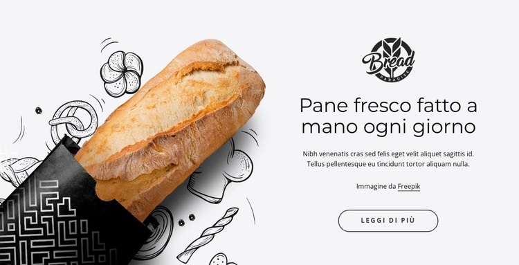 Pane fresco caldo Progettazione di siti web