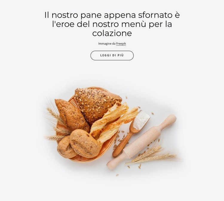 Il nostro pane fresco Mockup del sito web