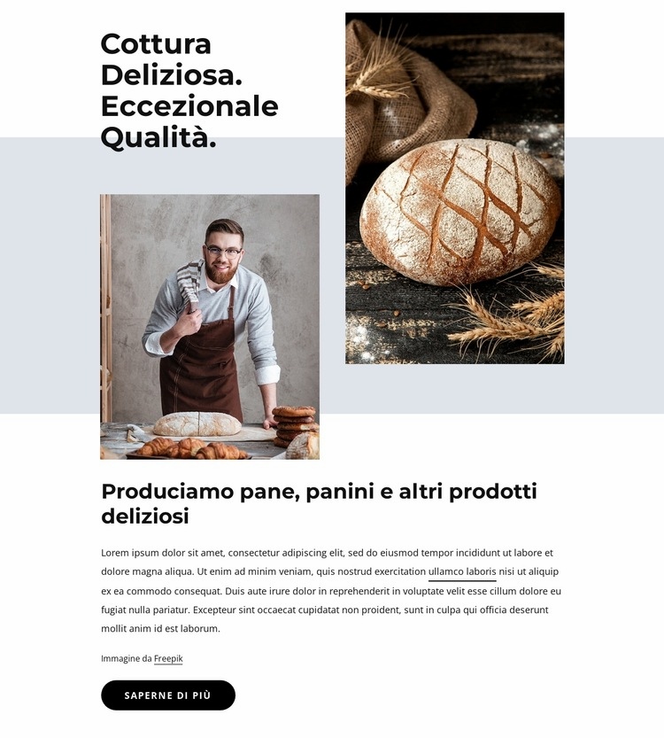 Pane, biscotti, torte Un modello di pagina