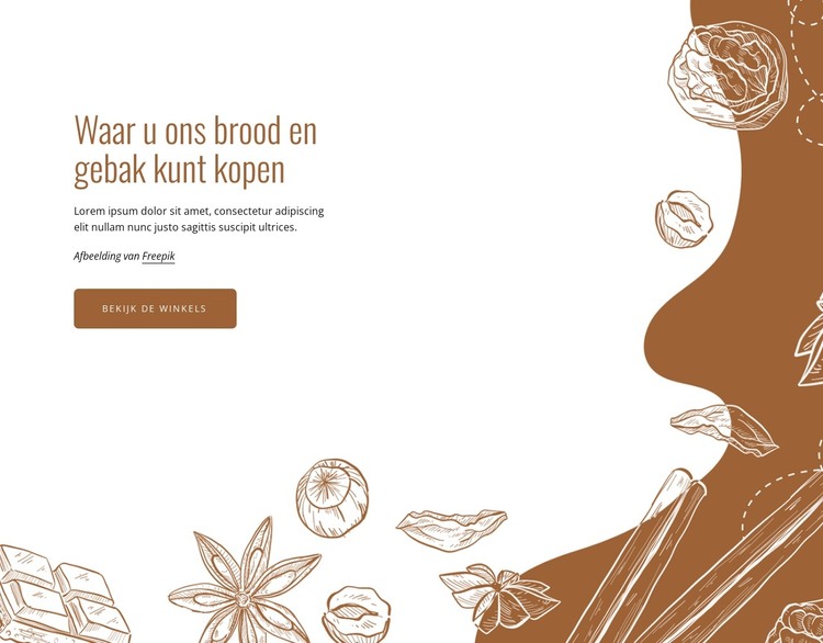 Ons brood wordt dagelijks vers gebakken HTML-sjabloon