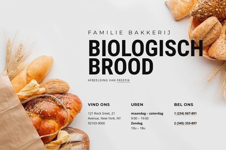 Familie bakkerij Sjabloon voor één pagina