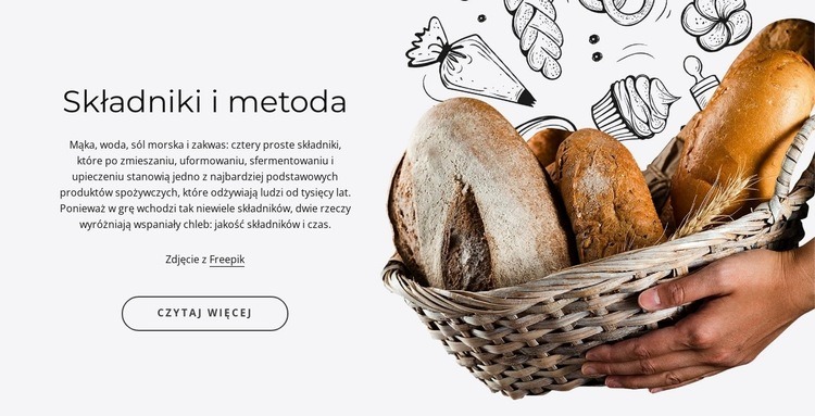 Proces wypieku chleba Makieta strony internetowej