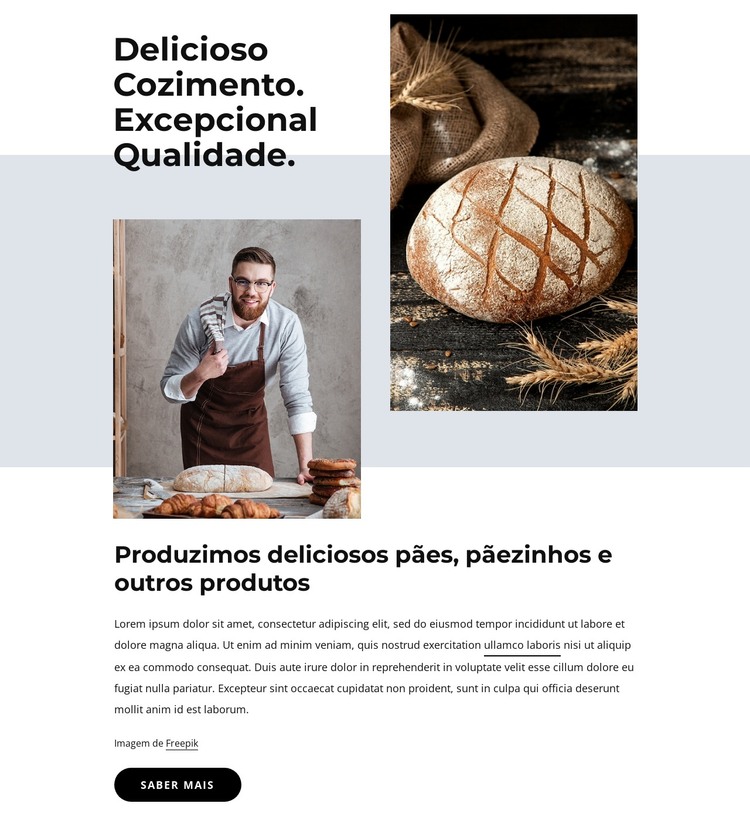 Pães, biscoitos, bolos Modelo HTML