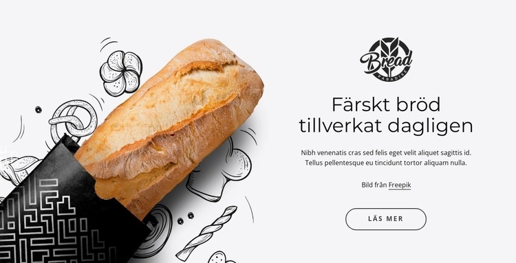 Varmt färskt bröd HTML-mall