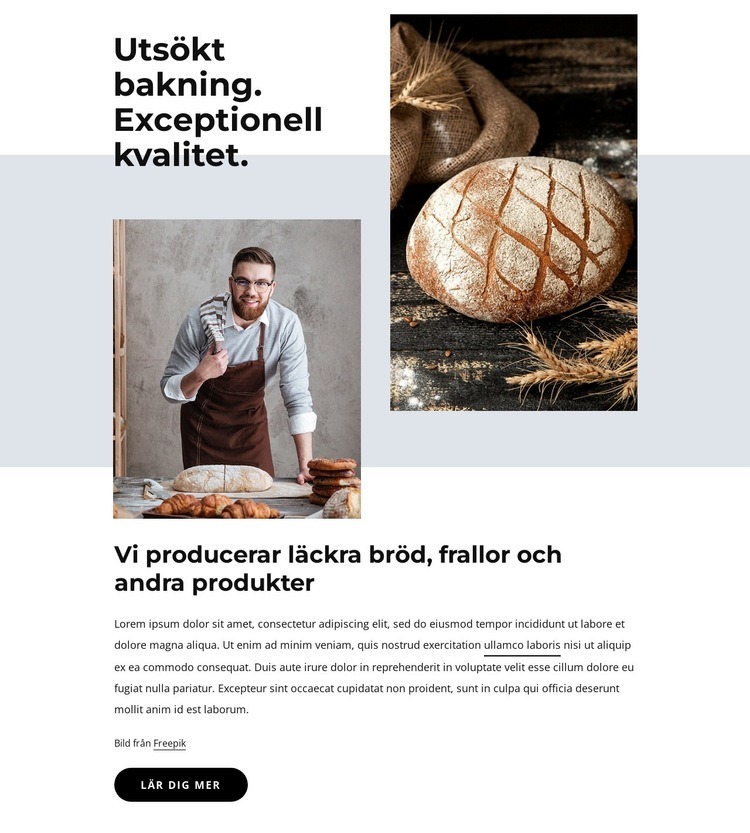 Bröd, kakor, kakor HTML-mall